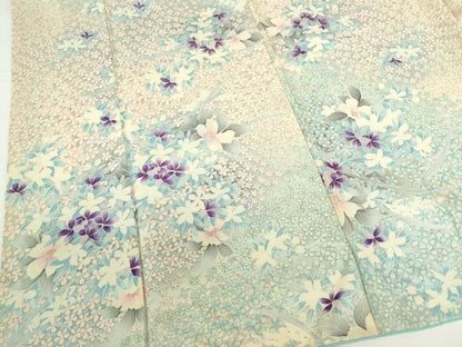平和屋着物■上質な小紋　草花　暈し染め　正絹　逸品　DABH0469op