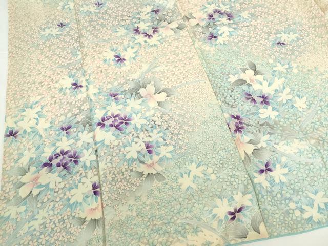 平和屋着物■上質な小紋　草花　暈し染め　正絹　逸品　DABH0469op