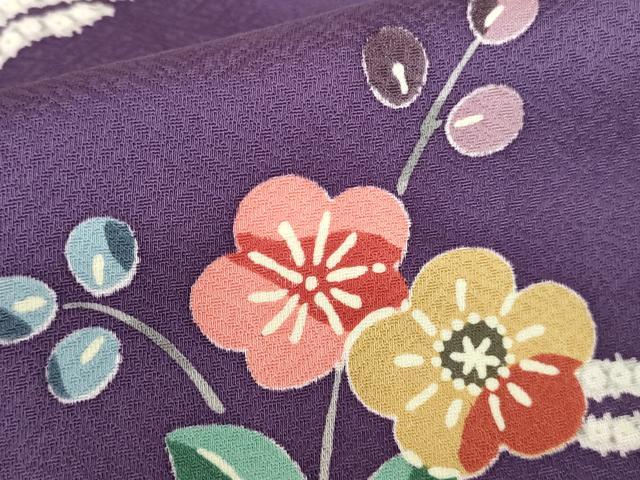 平和屋着物■上質な小紋　型染　草花　正絹　逸品　DABH0471op