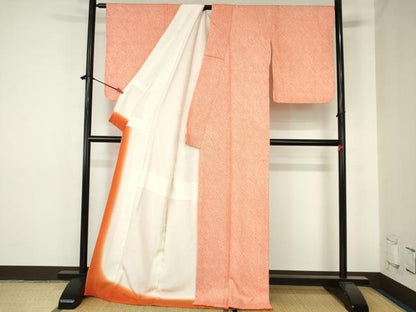 平和屋着物■大変加工の良い総絞り小紋　ロング丈　正絹　逸品　DABH0481op