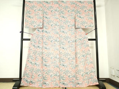 平和屋着物■上質な小紋　風景花文　正絹　逸品　未使用　DABH0482op