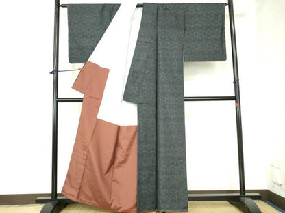 平和屋着物■本場大島紬　抽象花文　正絹　逸品　未使用　DABH0483op