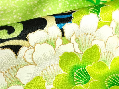 平和屋着物■豪華振袖　駒刺繍　流水花文　金彩　正絹　逸品　DABH0485op