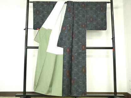 平和屋着物■本場大島紬　7マルキ　抽象花文　正絹　逸品　DABH0486op
