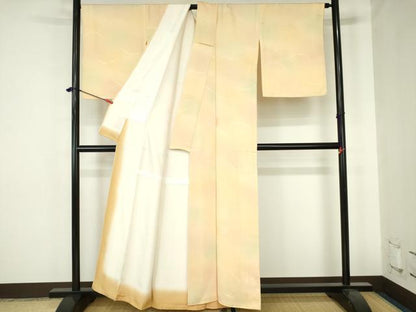 平和屋着物■上質な小紋　地紙散らし　芝　暈し染め　正絹　逸品　DABH0487op