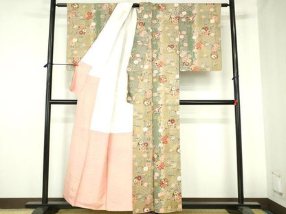 平和屋着物■上質な小紋　花間道　暈し染め　金彩　正絹　逸品　DABH0489op
