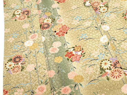 平和屋着物■上質な小紋　花間道　暈し染め　金彩　正絹　逸品　DABH0489op