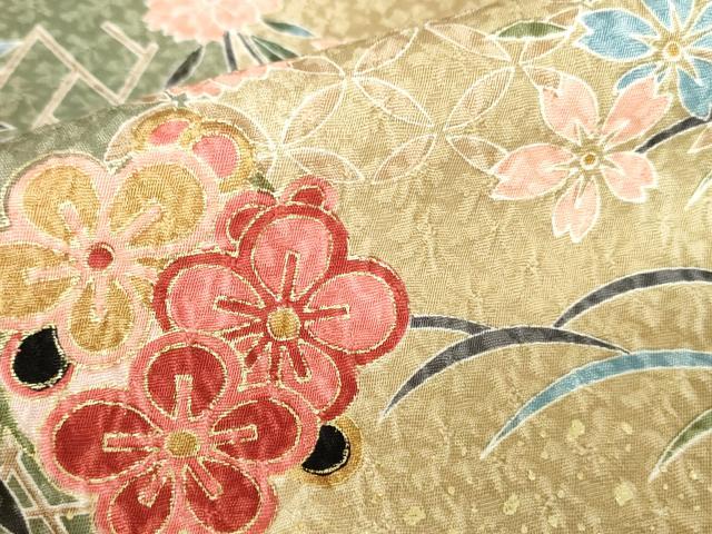 平和屋着物■上質な小紋　花間道　暈し染め　金彩　正絹　逸品　DABH0489op