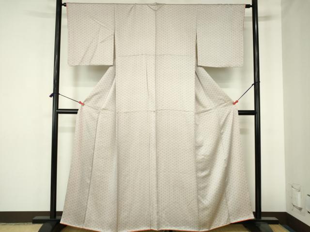 平和屋着物■上質な小紋　紗綾形文様　正絹　逸品　DABH0490op