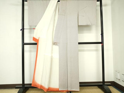 平和屋着物■上質な小紋　紗綾形文様　正絹　逸品　DABH0490op