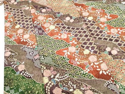 平和屋着物■上質な小紋　辻が花　道長文様　金彩　正絹　逸品　未使用　DABH0491op