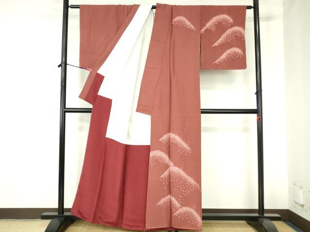平和屋着物■訪問着　絞り　重ね山　正絹　逸品　DABH0495op