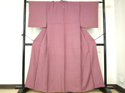 平和屋着物■上質な色無地　霞地紋　京紫色　正絹　逸品　DABH0497op