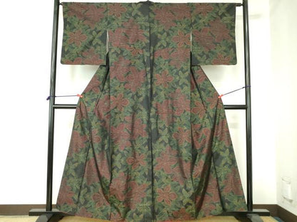 平和屋着物■本場大島紬　草花　やまと誂製　正絹　逸品　DABH0501op