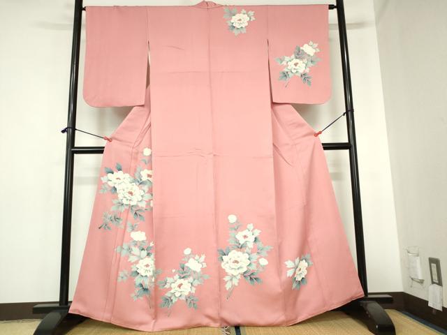 平和屋着物■訪問着　刺繍　牡丹　正絹　逸品　DABH0505op