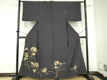 平和屋着物■豪華色留袖　刺繍　動物蔦の葉花文　金銀彩　正絹　逸品　DABH0510op