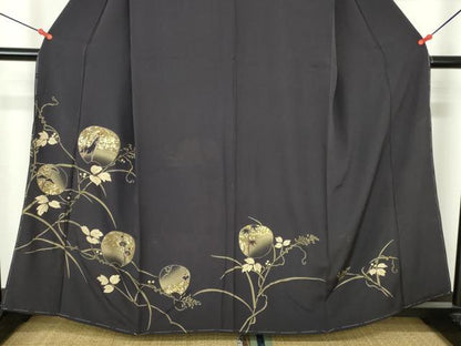 平和屋着物■豪華色留袖　刺繍　動物蔦の葉花文　金銀彩　正絹　逸品　DABH0510op