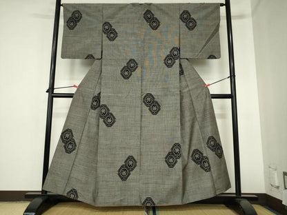 平和屋着物■上質な紬　草木染　風林花山　証紙付き　正絹　逸品　DABH0511op