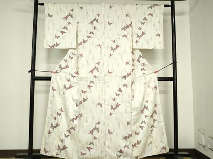 平和屋着物■上質な小紋　舞蝶竹文　金彩　正絹　逸品　DABH0513op