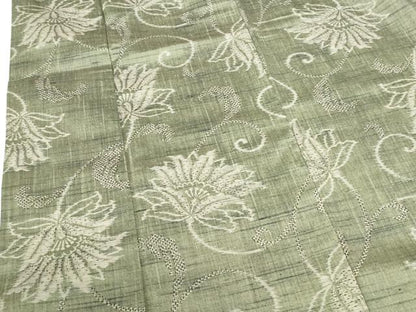 平和屋着物■上質な紬　更紗花唐草文　正絹　逸品　DABH0515op