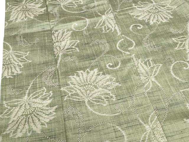 平和屋着物■上質な紬　更紗花唐草文　正絹　逸品　DABH0515op