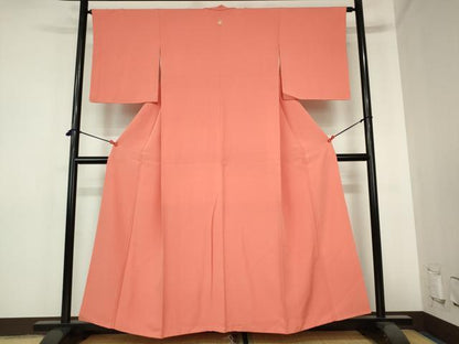 平和屋着物■上質な色無地　浅緋色　正絹　逸品　DABH0518op