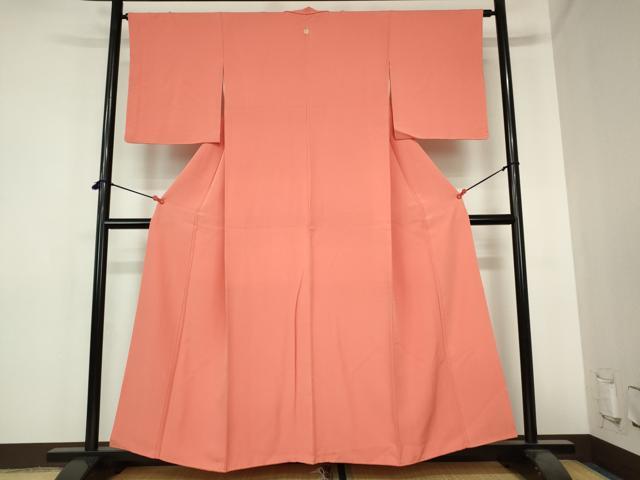 平和屋着物■上質な色無地　浅緋色　正絹　逸品　DABH0518op