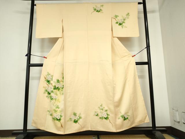 平和屋着物▼訪問着　草花　暈し染め　金彩　正絹　逸品　DABH0529op