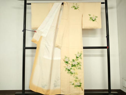 平和屋着物▼訪問着　草花　暈し染め　金彩　正絹　逸品　DABH0529op