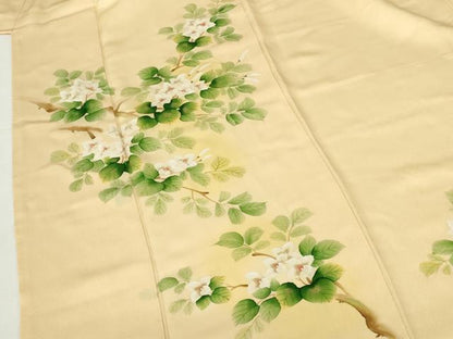 平和屋着物▼訪問着　草花　暈し染め　金彩　正絹　逸品　DABH0529op