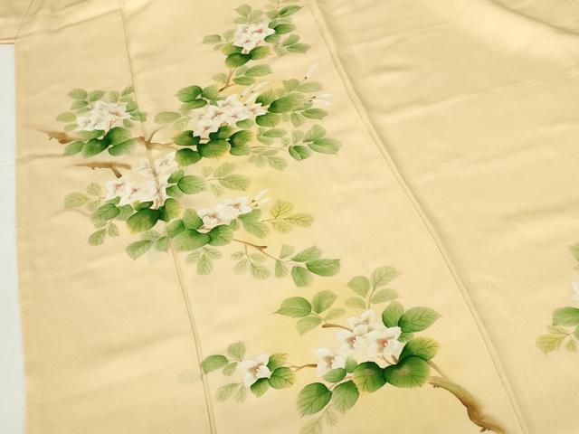 平和屋着物▼訪問着　草花　暈し染め　金彩　正絹　逸品　DABH0529op
