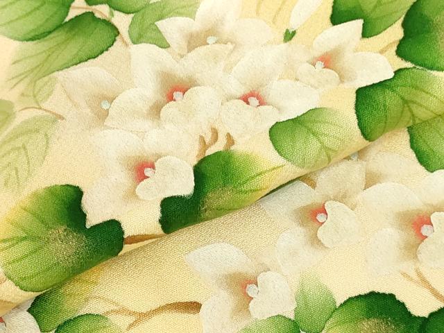 平和屋着物▼訪問着　草花　暈し染め　金彩　正絹　逸品　DABH0529op