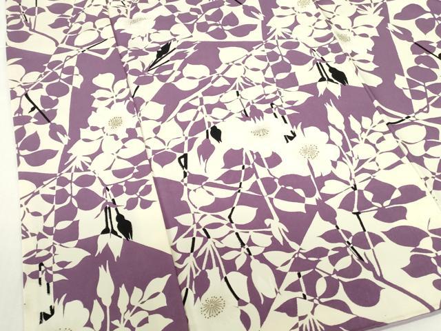 平和屋着物▼上質な小紋　草花　正絹　逸品　DABH0531op