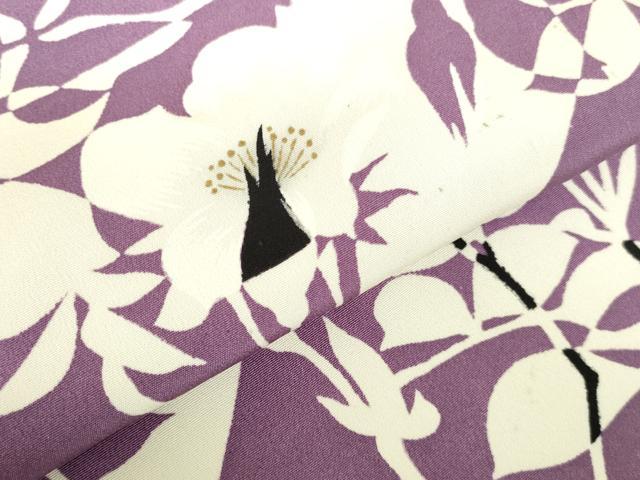 平和屋着物▼上質な小紋　草花　正絹　逸品　DABH0531op