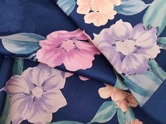 平和屋着物●上質な小紋　地紋起こし　草花　ロング丈　正絹　逸品　未使用　DABH0533op