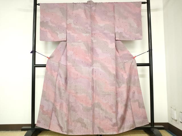 平和屋着物●上質な小紋　作家物　地紋起こし　道長吉祥花文　暈し染め　正絹　逸品　DABH0534op