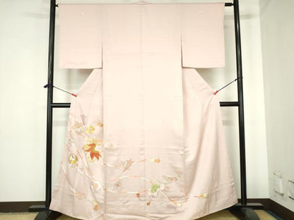平和屋着物▼豪華色留袖　駒刺繍　総刺繍　宝尽くし器物花文　金糸　正絹　逸品　DABH0536op