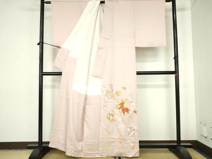 平和屋着物▼豪華色留袖　駒刺繍　総刺繍　宝尽くし器物花文　金糸　正絹　逸品　DABH0536op