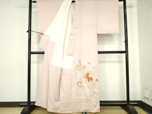 平和屋着物▼豪華色留袖　駒刺繍　総刺繍　宝尽くし器物花文　金糸　正絹　逸品　DABH0536op