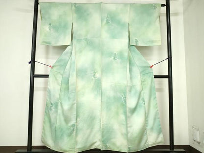 平和屋着物▼上質な小紋　抽象文様　暈し染め　正絹　逸品　未使用　DABH0538op