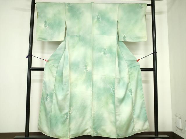 平和屋着物▼上質な小紋　抽象文様　暈し染め　正絹　逸品　未使用　DABH0538op