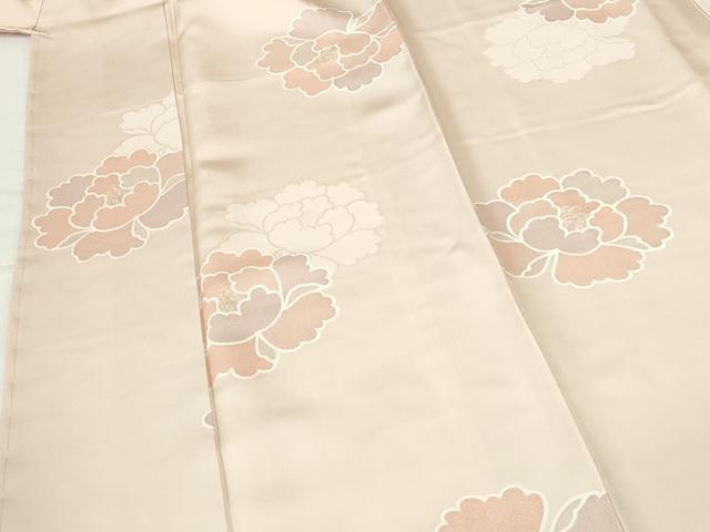 平和屋着物●上質な小紋　地紋起こし　牡丹　正絹　逸品　未使用　DABH0541op