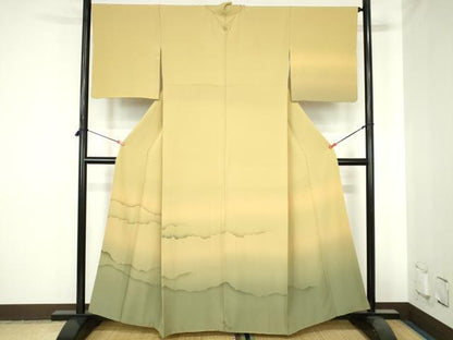 平和屋着物▼訪問着　風景文　暈し染め　正絹　逸品　DABH0543op