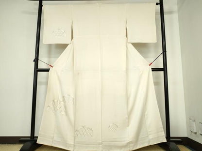 平和屋着物▼訪問着　総刺繍　籬文　金糸　正絹　逸品　DABH0544op
