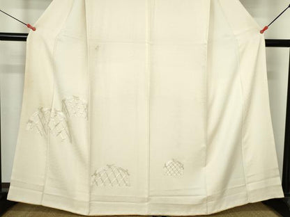 平和屋着物▼訪問着　総刺繍　籬文　金糸　正絹　逸品　DABH0544op