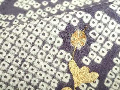 平和屋着物▼訪問着　駒刺繍　絞り　枝梅　流水文　金彩　三越扱い　正絹　逸品　DABH0551op
