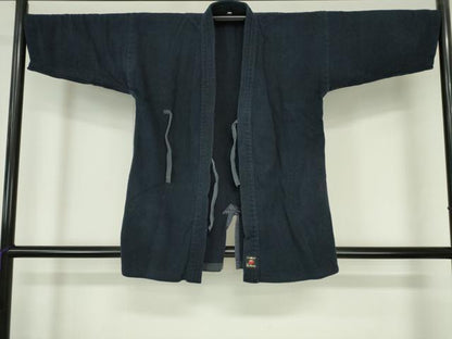 平和屋着物▼男性　アンティーク　大正ロマン　火消し半纏　刺し子織　昭和レトロ　消防団　年代物　綿　逸品　DABH0555op