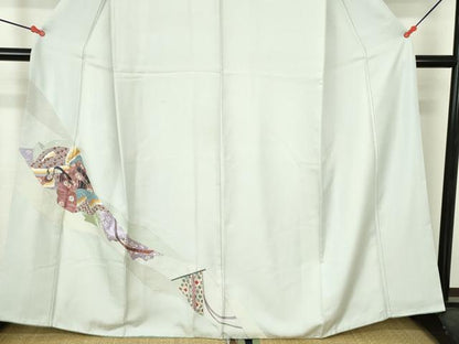 平和屋着物▼訪問着　総刺繍　平安人物花文　正絹　逸品　DABH0566op