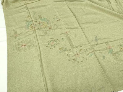 平和屋着物▼中国三大刺繍　スワトウ刺繍　汕頭刺繍　総刺繍　訪問着　正倉院鳳凰花文　正絹　逸品　DABH0568op