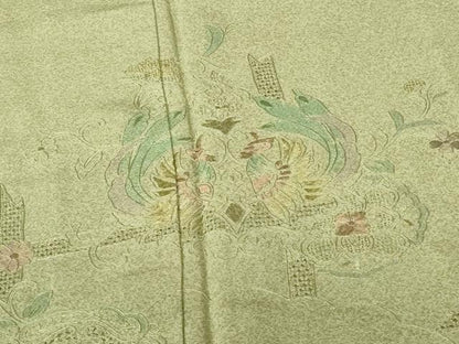 平和屋着物▼中国三大刺繍　スワトウ刺繍　汕頭刺繍　総刺繍　訪問着　正倉院鳳凰花文　正絹　逸品　DABH0568op
